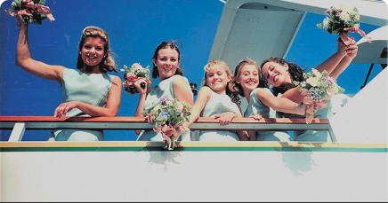 Wedding party aboard a Waterways yacht
